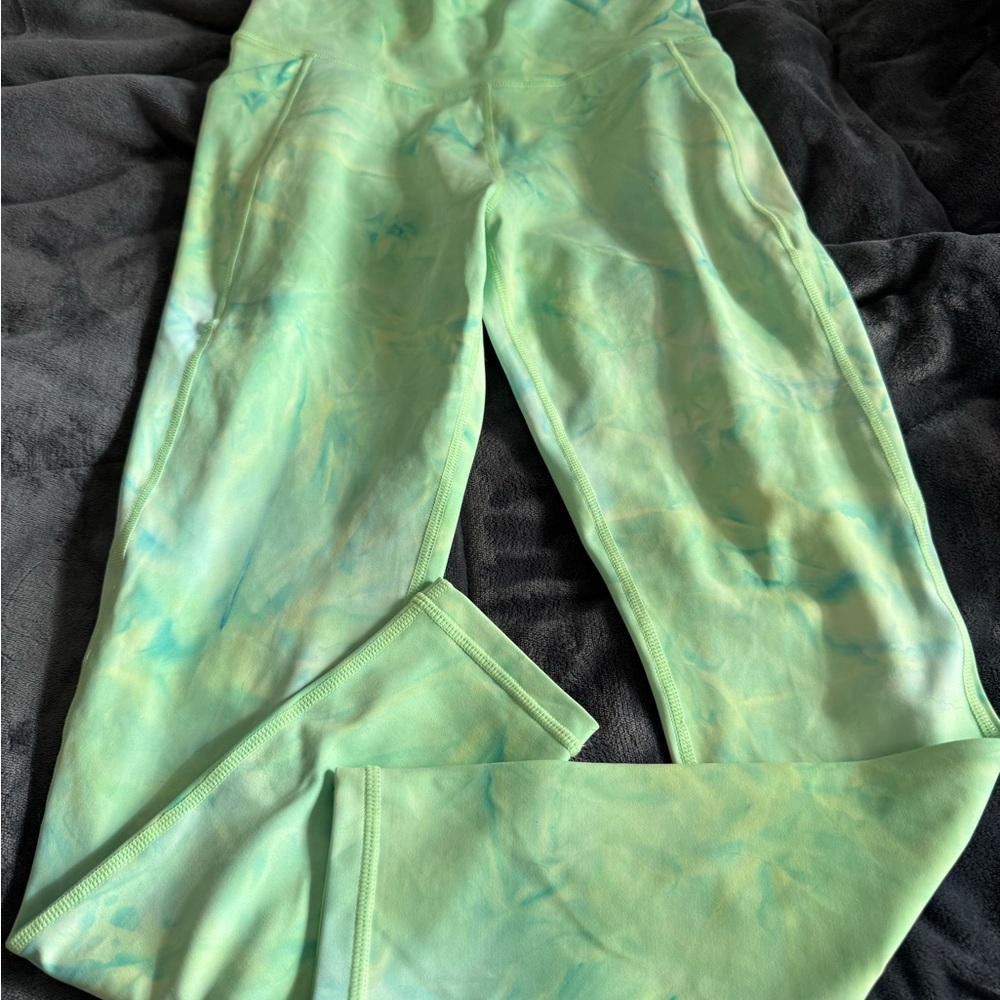 Senita Athletics Aqua Tie-Dye Leggings size medium
